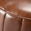 17 inch round ottoman with wood frame modern style in brown vegan faux leather 1