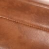 17 inch round ottoman with wood frame modern style in brown vegan faux leather