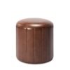 17 inch round ottoman with wood frame modern style in brown vegan faux leather 2