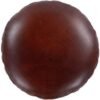 17 inch round ottoman with wood frame modern style in brown vegan faux leather 4