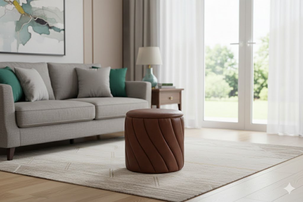 Cognac Brown Storage Ottoman Wholesale