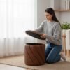 cognac brown storage ottoman 1 wholesale factory design 4