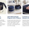 elegant velvet round ottoman with gold frame and storage 1 elegant velvet round ottoman with gold frame and storage 1