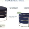elegant velvet round ottoman with gold frame and storage 2 elegant velvet round ottoman with gold frame and storage 2