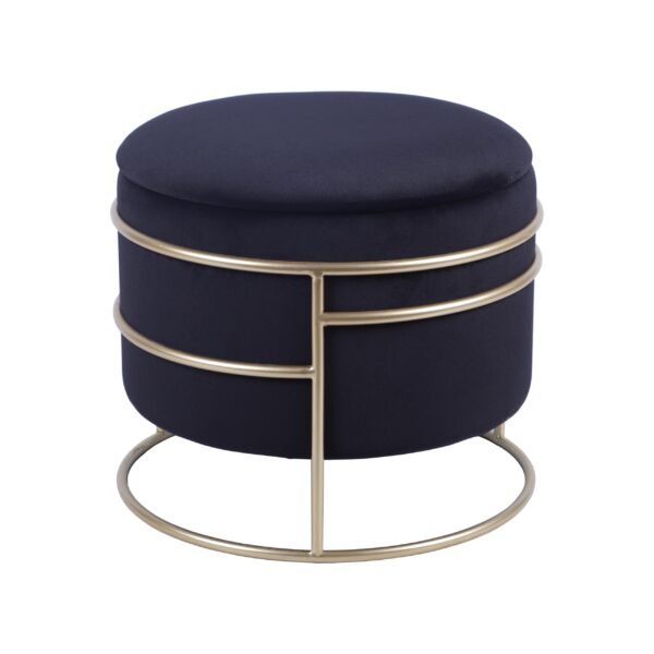 elegant velvet round ottoman with gold frame and storage 3 elegant velvet round ottoman with gold frame and storage 3