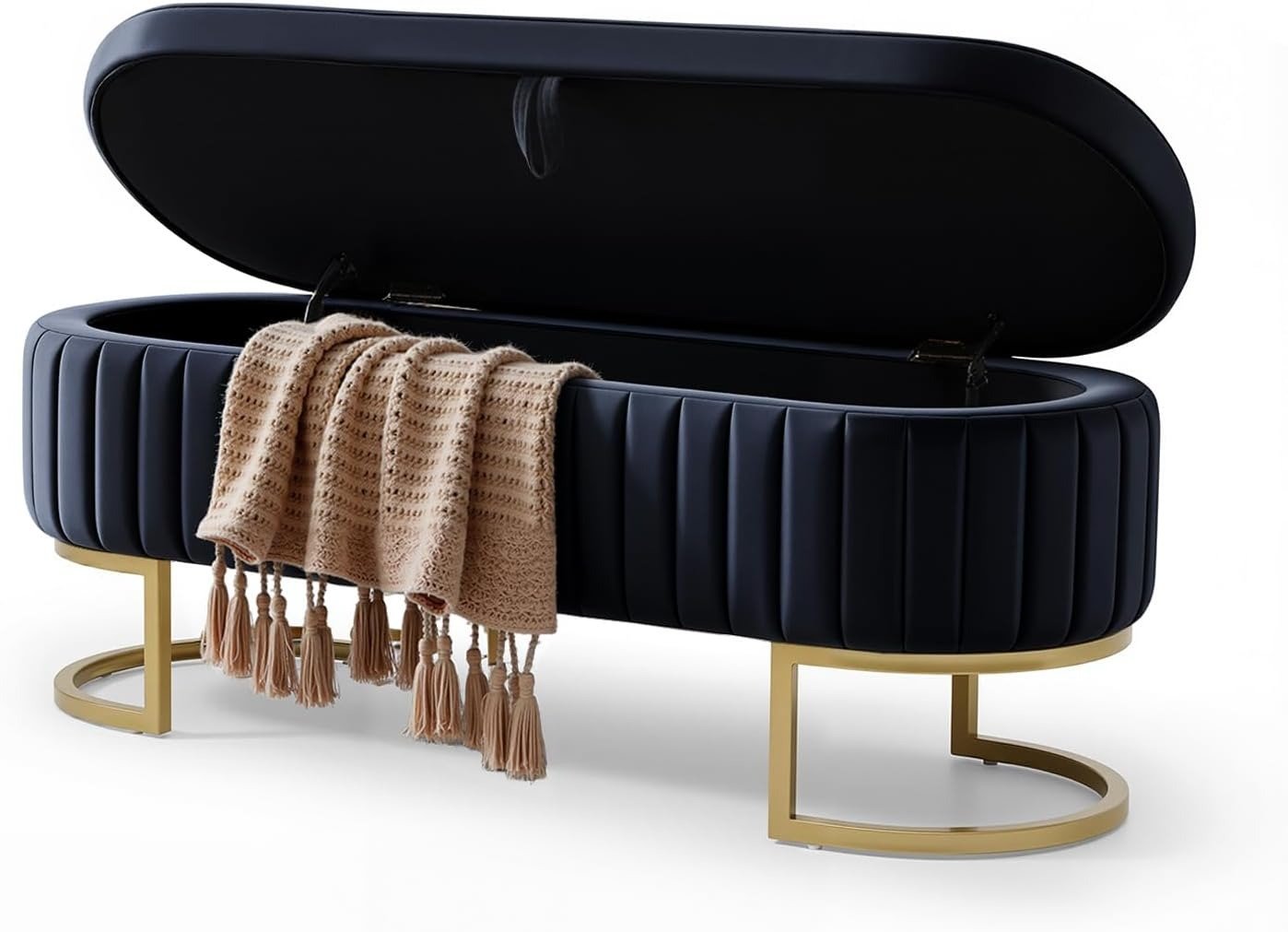 custom storage ottoman with hidden compartment in home office