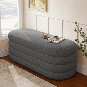 upholstered ottoman bench with wood legs