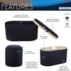 oval storage ottoman with tray lid wholesale multi functional bench 3