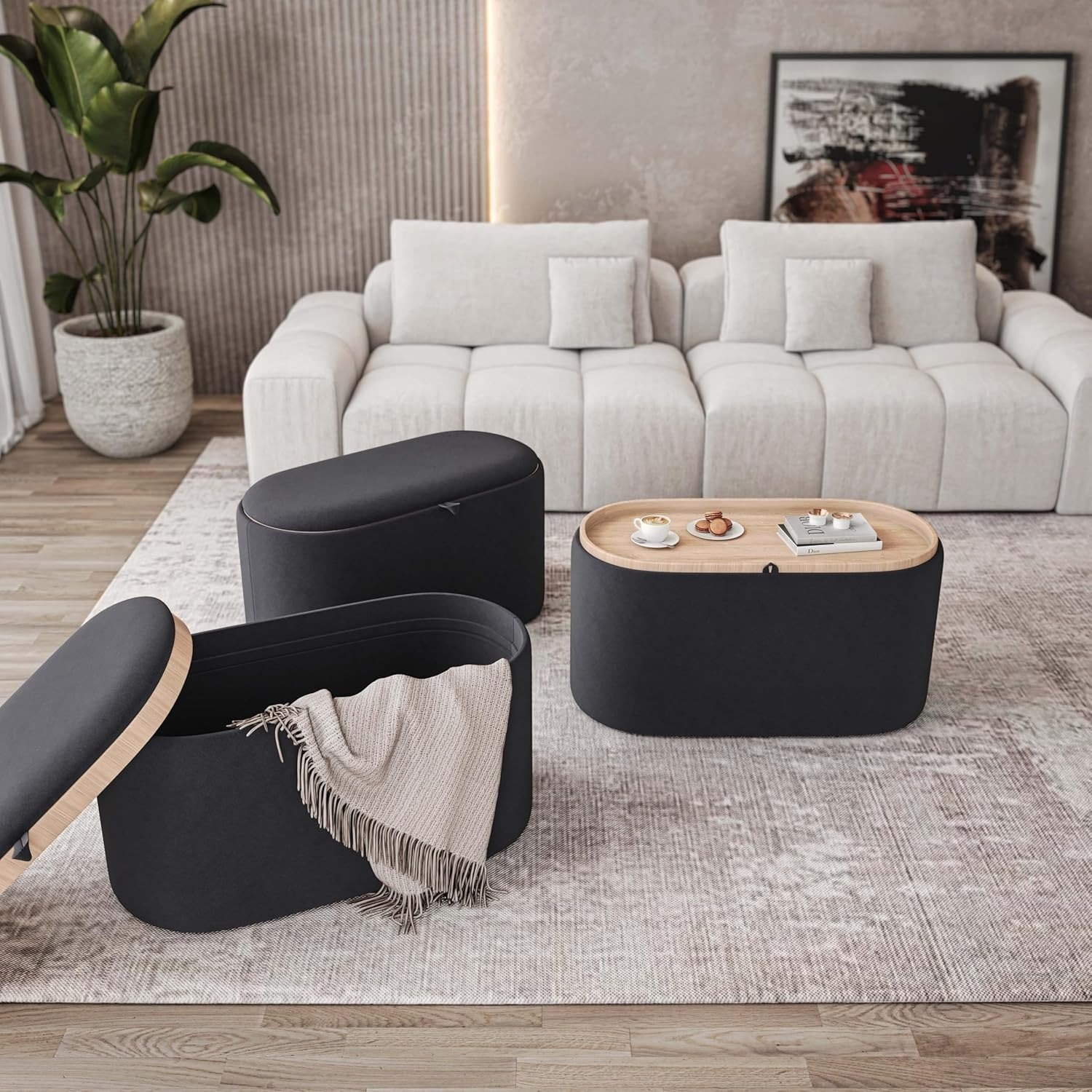 oval storage ottoman with tray lid wholesale multi functional bench 5