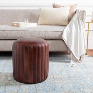 vegan leather round ottoman vct01