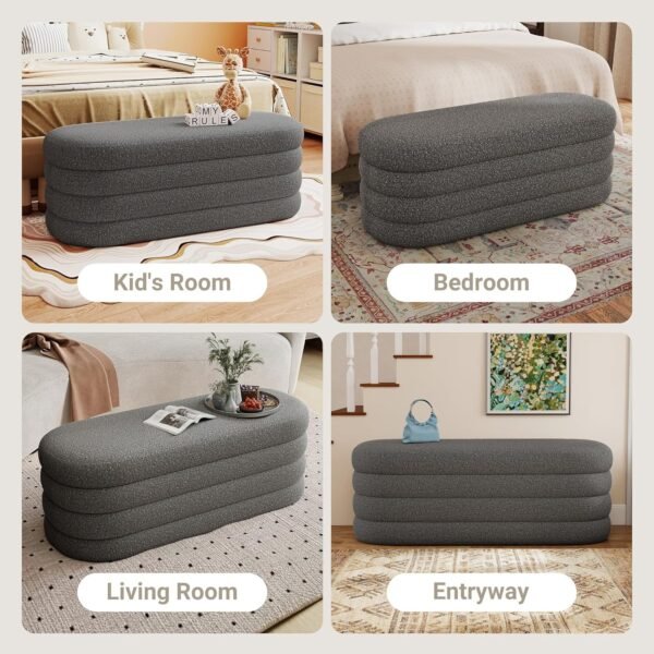 wholesale oval storage ottoman bench 49 inch seating 1