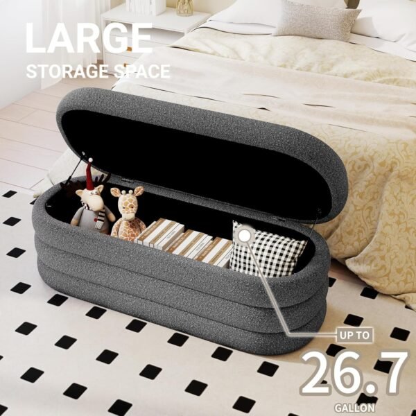 wholesale oval storage ottoman bench 49 inch seating 5