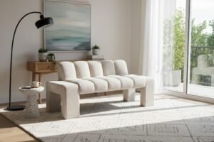 2026 modern boucle sofa bench wholesale with backrest victor 1