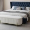 2026 trend design wholesale white velvet storage bench with gold legs fz victor