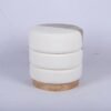 Wholesale-Flower-Petal-Shape-White-Boucle-Accent-Stool