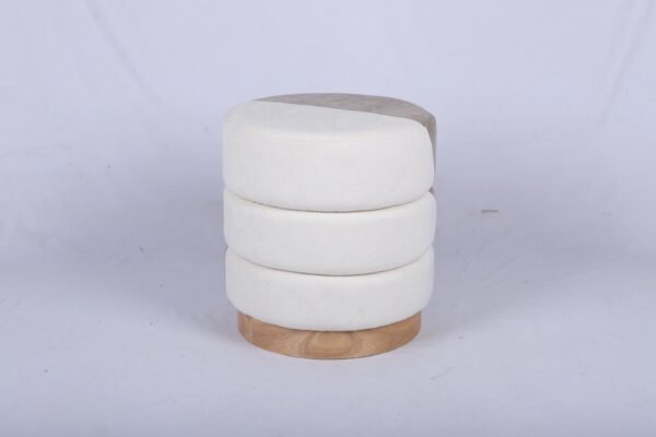 Wholesale-Flower-Petal-Shape-White-Boucle-Accent-Stool