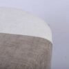 wo-Tone-Beige-and-Taupe-Geometric-Round-Stool-with-Solid-Wood-Plinth