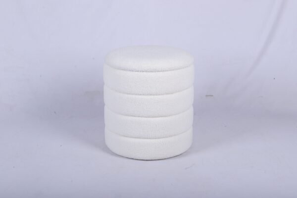 Wholesale-Round-Boucle-Storage-Ottoman-Cream-White-Modern-Design