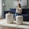 boucle pleated stool manufacturer 5 custom tray top ottomans 1
