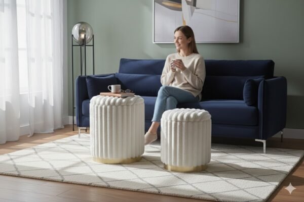 boucle pleated stool manufacturer 5 custom tray top ottomans 1
