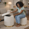 boucle pleated stool manufacturer 5 custom tray top ottomans