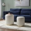 boucle pleated stool manufacturer 5 custom tray top ottomans 2