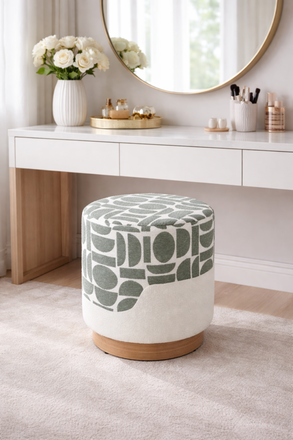 Wholesale modern geometric pattern round ottoman