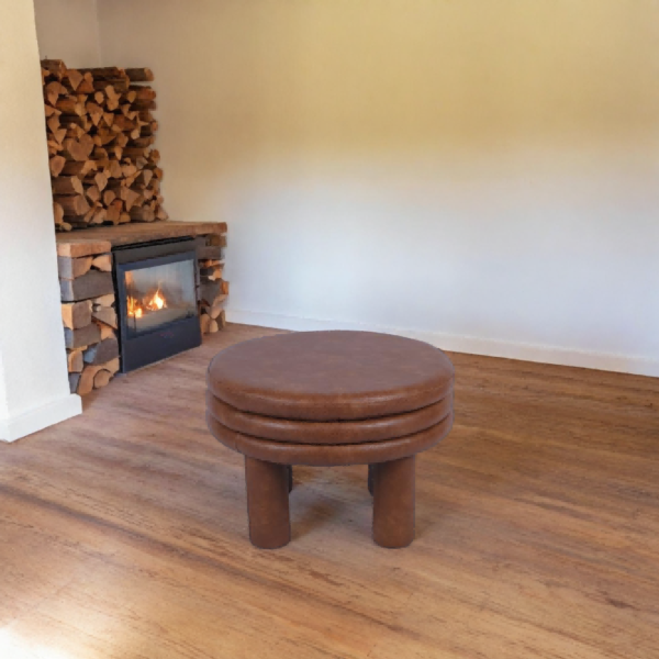 Three-tier Round PU Leather Ottoman