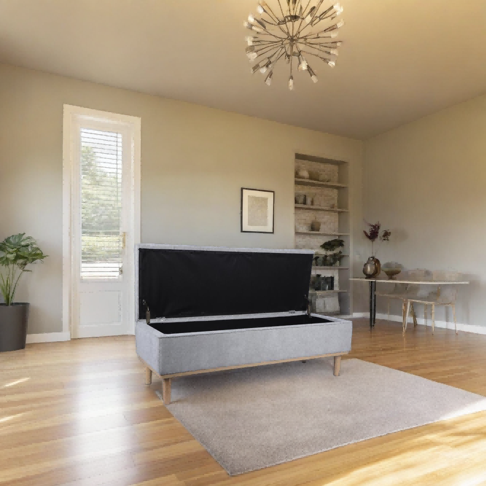 wholesale-ottoman-storage-bench-grey-fabric-with-wooden-legs