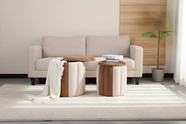 set of 2 ottomans wholesale modern nesting storage stool 1