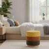 tiered boucle ottoman stool wholesale tri color modern footrest