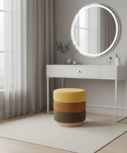 tiered boucle ottoman stool wholesale tri color modern footrest 2