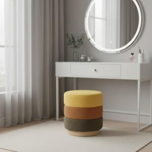 tiered boucle ottoman stool wholesale tri color modern footrest 2
