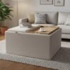 top 1 custom square storage ottoman with tray fuzhou victor furniture 1