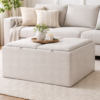 top 1 custom square storage ottoman with tray fuzhou victor furniture 1