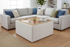 top 1 custom square storage ottoman with tray fuzhou victor furniture