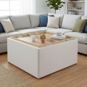 top 1 custom square storage ottoman with tray fuzhou victor furniture