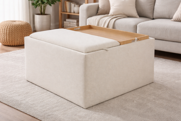 top 1 custom square storage ottoman with tray fuzhou victor furniture