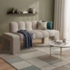 Textured boucle fabric upholstered settee manufacturer