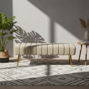 Wholesale-Round-Boucle-Ottoman-Stool-White-Modern-Design