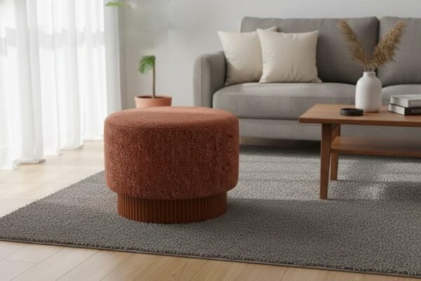 Contemporary round ottoman for minimalist living room
