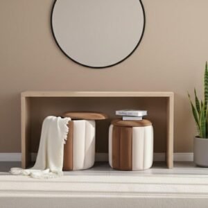 Contemporary round storage ottoman for modern living room