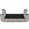 Channel-tufted backrest detail for upholstered bench