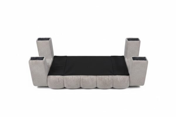 Channel-tufted backrest detail for upholstered bench