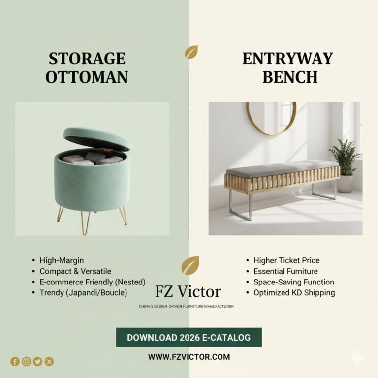Wholesale furniture supplier comparison: Ottoman vs Bench profitability and shipping efficiency for B2B buyers