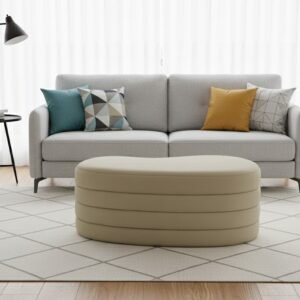 High-quality textile ottoman from a professional manufacturer featuring a seamless, multi-layer soft construction