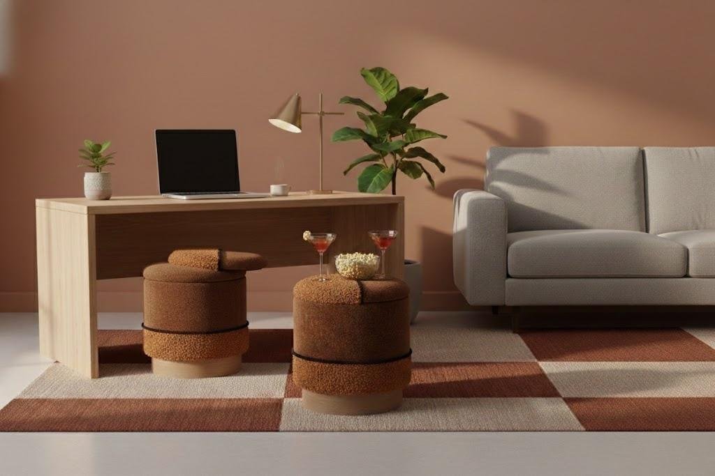 Contemporary space-saving nesting ottomans manufacturer