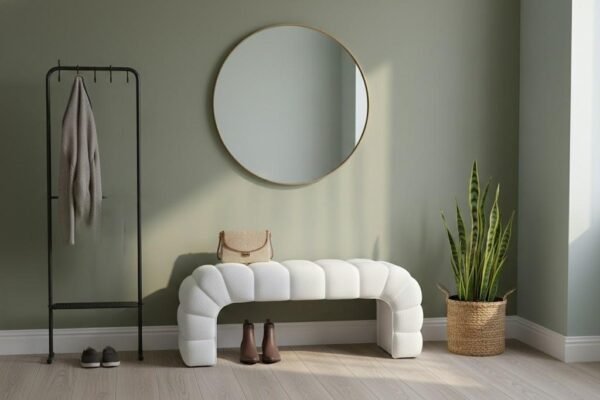 wholesale curved upholstered bench 1 modern white ottoman 1
