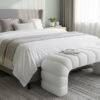 wholesale curved upholstered bench 1 modern white ottoman 3
