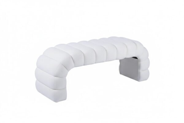 wholesale curved upholstered bench 1 modern white ottoman 4